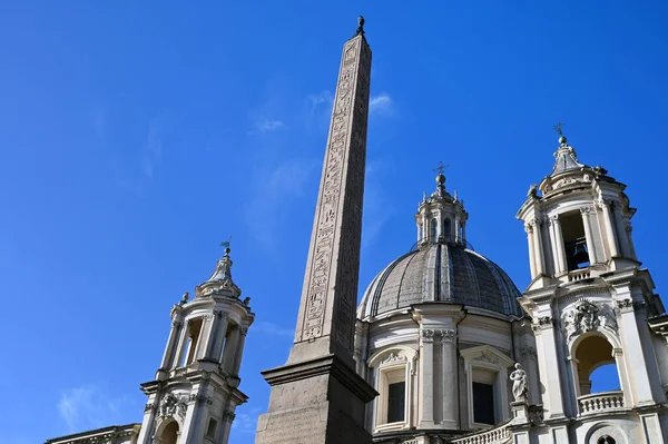 Négy Folyó Szökőkútja Szent Ágnes Agone Templom Navona Piazzán — Stock Fotó