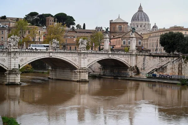 Vittorio Emanuele Bron Över Floden Tiber Rom — Stockfoto