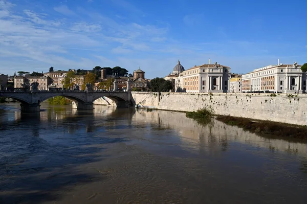 Vittorio Emanuele Bron Över Tiberfloden Rom — Stockfoto