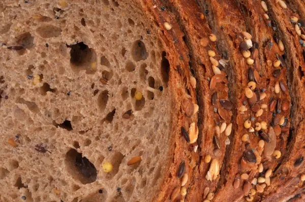 Chleb Krojony Bliska Tle — Zdjęcie stockowe