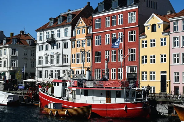 Nyhavn Канал Красочными Домами Лодками — стоковое фото