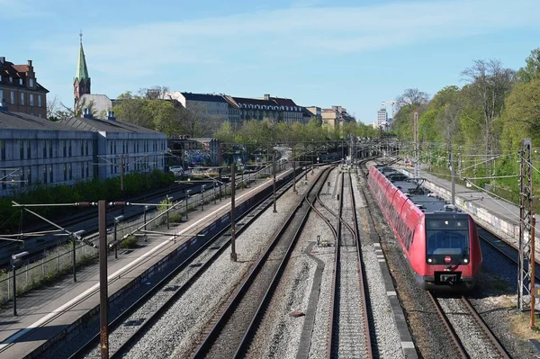 Dsb Tåg Som Passerar Genom Staden Köpenhamn — Stockfoto