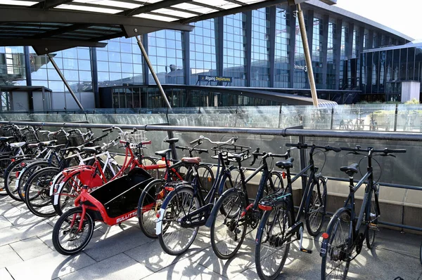 stock image Bikes in front of Terminal 3 at Copenhagen Airport 