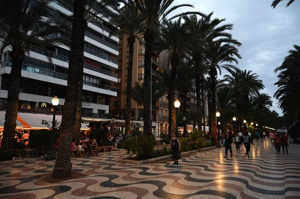 Ramblas Van Alicante Vroege Avond — Stockfoto