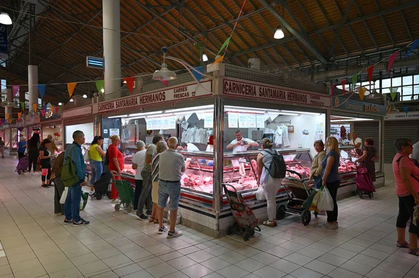 Alicante Nin Merkez Pazarındaki Dükkanlar Müşteriler — Stok fotoğraf