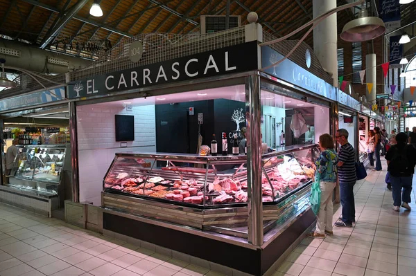Lojas Clientes Mercado Central Alicante — Fotografia de Stock
