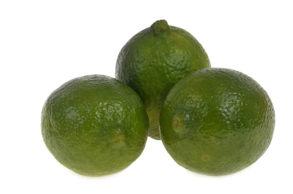 Whole Limes Close White Background — Stock Photo, Image