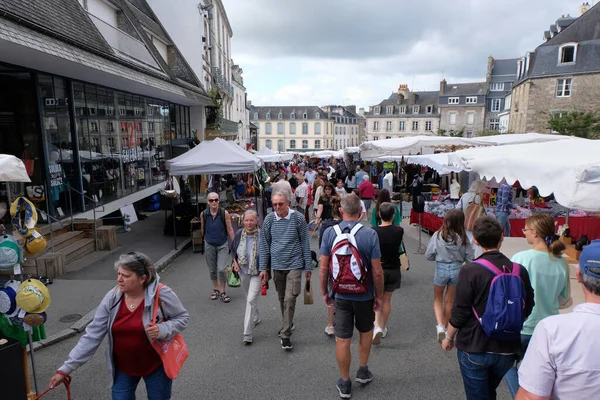 stock image Vannes market on the Place des Lices