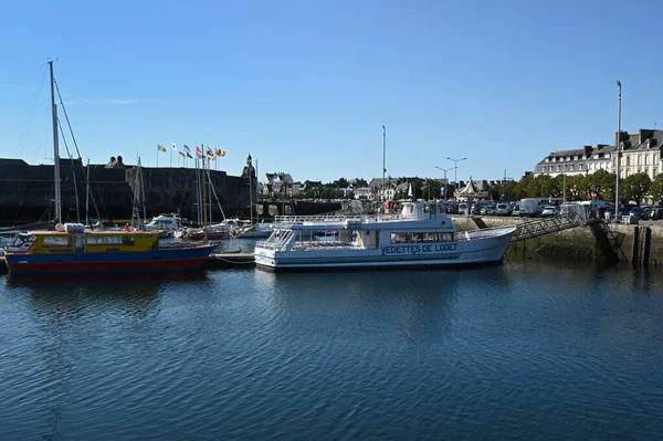Port Concarneau Bretagne Avec Bateau Compagnie Vedettes Odet Amarré — Photo