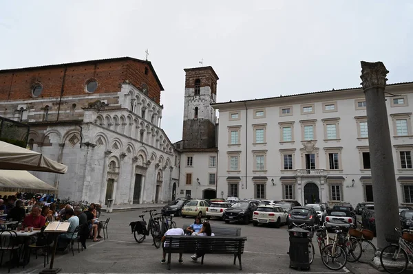 Kościół Santa Maria Forisportam Placu Santa Maria Bianca Mieście Lucca — Zdjęcie stockowe