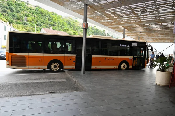 stock image Libertas bus of Dubrovnik public transport in the city bus station 
