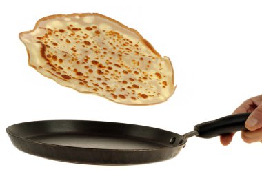 Krep üreticisinden beyaz arka planda krep sıçratmayı yakınlaştır