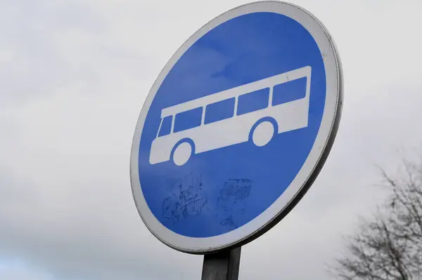 French bus lane sign close-up