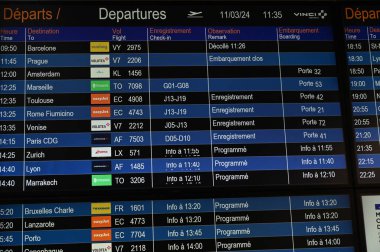 Nantes Atlantique havaalanından kalkan uçuşlar hakkında bilgi paneli 