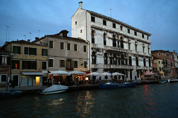 Cannaregio canal in the early evening with its bars and restaurants