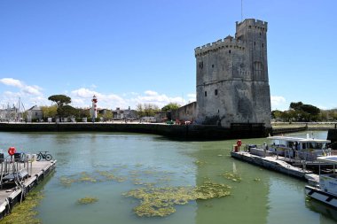 Saint-Nicolas Tower and red lighthouse of La Rochelle clipart