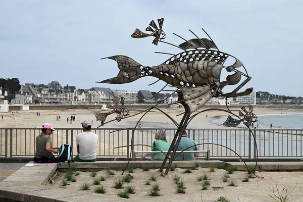 stock image Fish sculpture created by Yannick Hillion in the town of Quiberon