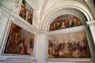 Napoli 'deki Saint Martin Charterhouse' un duvar resimleri.