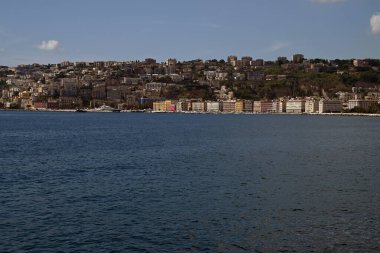 Güneşli bir günde Napoli 'nin Mergellina ilçesi