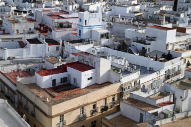 Cadiz şehrinin mimarisi katedralden görüldü.