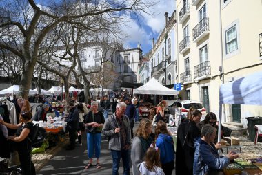 Lizbon 'un Afama bölgesindeki Santa Clara Bit Pazarı