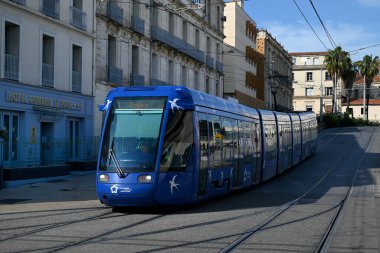 Jules Ferry Caddesi 'ndeki Montpellier toplu taşıma tramvayı