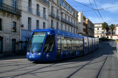 Jules Ferry Caddesi 'ndeki Montpellier toplu taşıma tramvayı