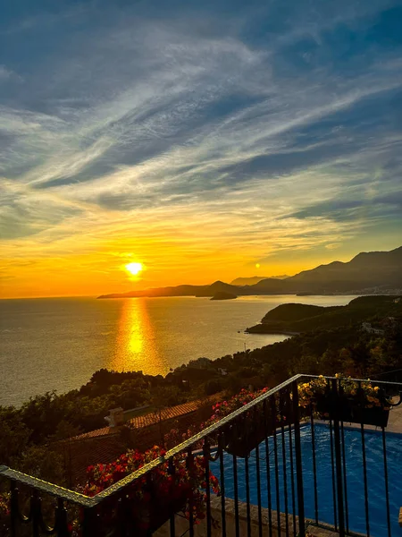 View Top Mountain Sunset Montenegro Europe — Stock Photo, Image