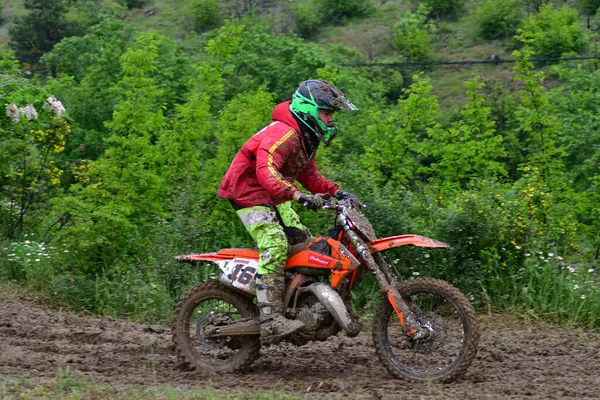 Orman Macedonia Maggio 2023 Con Tempo Piovoso Pista Fangosa Motociclisti — Foto Stock