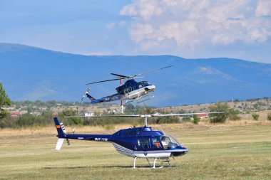 16 Eylül 2023, Üsküp, Makedonya, Stenkovec Spor Havaalanı, Grand Airshow düzenlendi. Makedonya polis helikopterleri kendilerini Bell 412 ve Bell 206 makineleriyle gösterdiler.