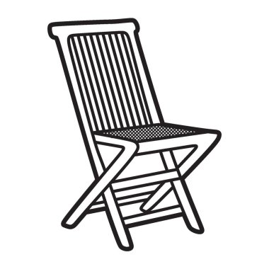 Sandalye vektör görüntüsü, siyah beyaz çizgi sanatı, gevşemek için sandalye