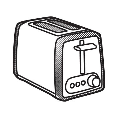 siyah beyaz çizgili mutfak aletleri, modern tost makinesi