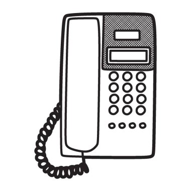 siyah ve beyaz vektör resmi, basit şifreli telefon