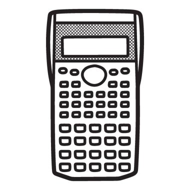 siyah ve beyaz vektör, çizgi sanatı, bilimsel hesap makinesi