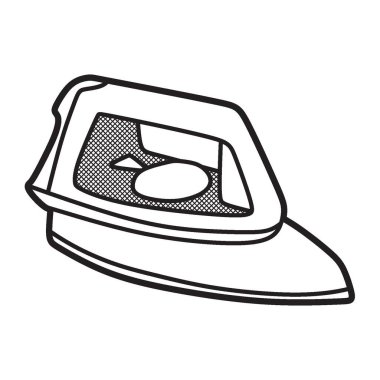 siyah ve beyaz çizim, çizgi sanatı, paslanmaz çelik demir sağa bakıyor.