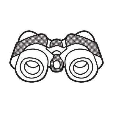 siyah ve beyaz resim vektörü, basit geniş dürbünler
