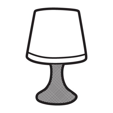 Ortak komodin lambası, siyah ve beyaz vektör