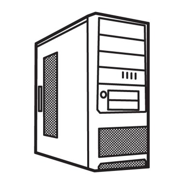 siyah ve beyaz vektör, genel olarak sıradan Cpu kaplama görüntüsü