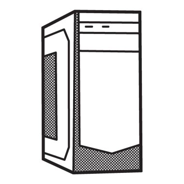 siyah ve beyaz vektör, basit sıradan Cpu kaplama görüntüsü