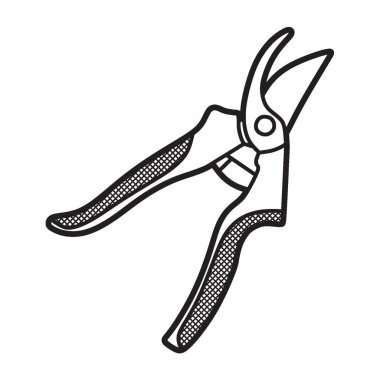 siyah ve beyaz resim, vektör, basit dal makasları