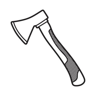 siyah ve beyaz vektör, kauçuk saplı balta