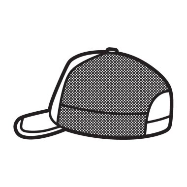 Siyah beyaz görüntü, şapka yana doğru kıvrılmış.