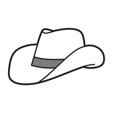 Siyah beyaz resim, sola bakan kovboy şapkası.