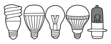 Basit siyah beyaz lamba vektör görüntüsü