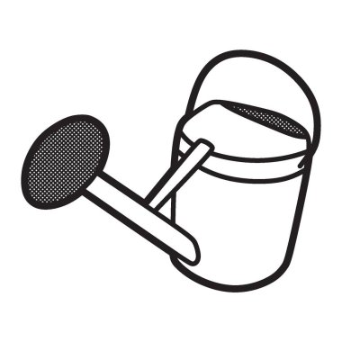 siyah ve beyaz görüntü, alüminyum bitki sulama kutusu ve sade sol tarafı duruyor.