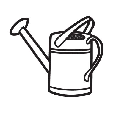 siyah ve beyaz resim, sade alüminyum bitki sulama kutusu sola bakıyor