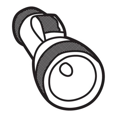 siyah ve beyaz vektör, el feneri sağa dönük değil