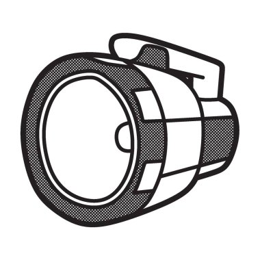 siyah ve beyaz vektör, el feneri