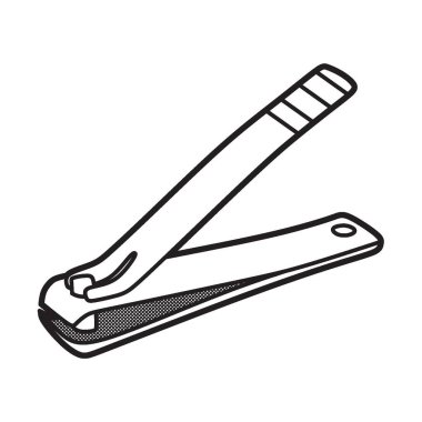 vektör resmi, düz siyah ve beyaz tırnak makasları