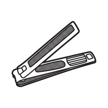 vektör resmi, siyah ve beyaz kare tırnak makasları